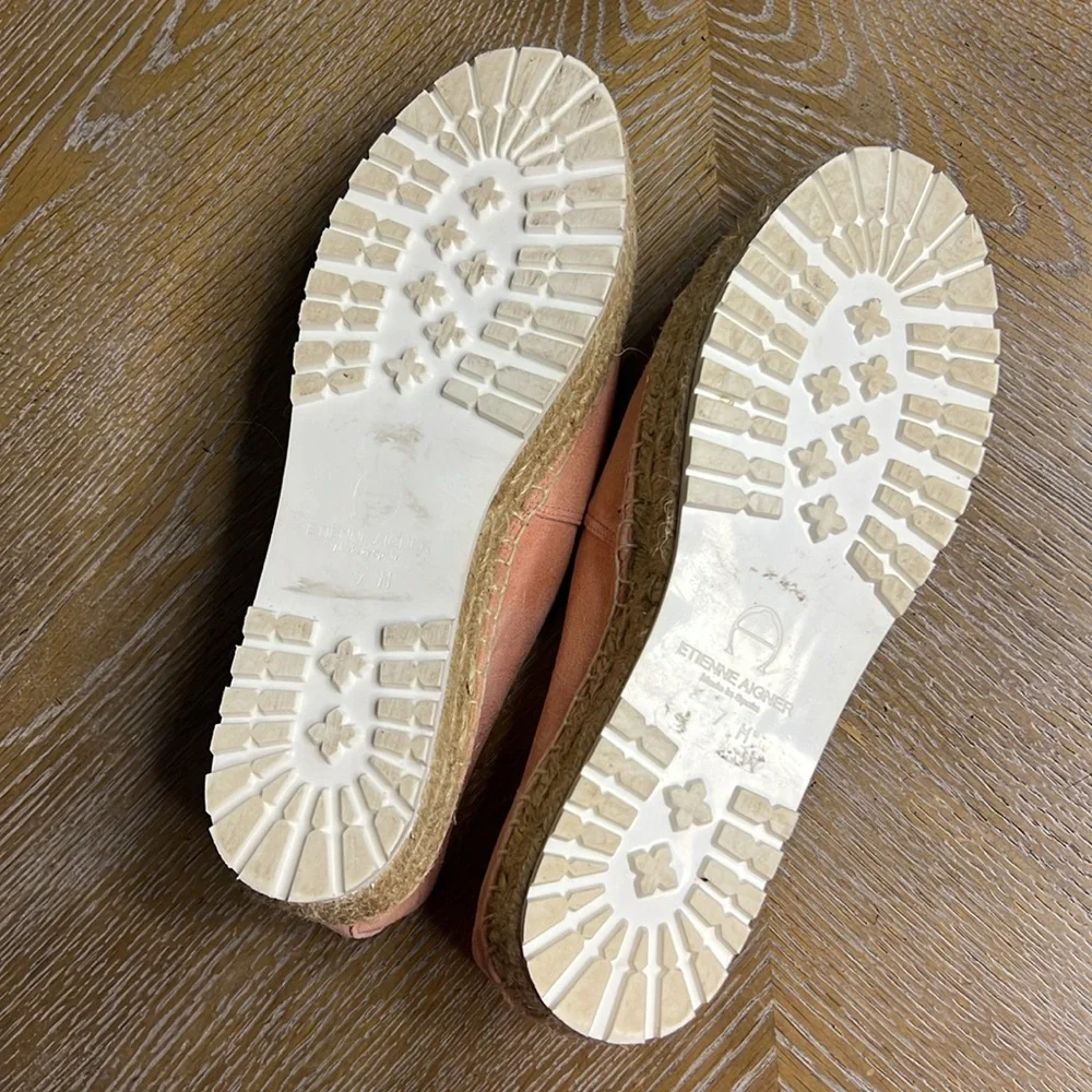 ETIENNE AIGNER Pink Wade Suede Platform Espadrilles 7